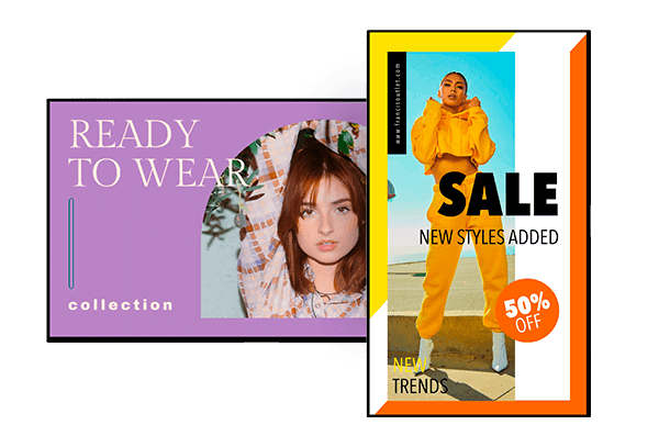 Digital signage nei negozi e catene franchising. Monitor di grande fomato